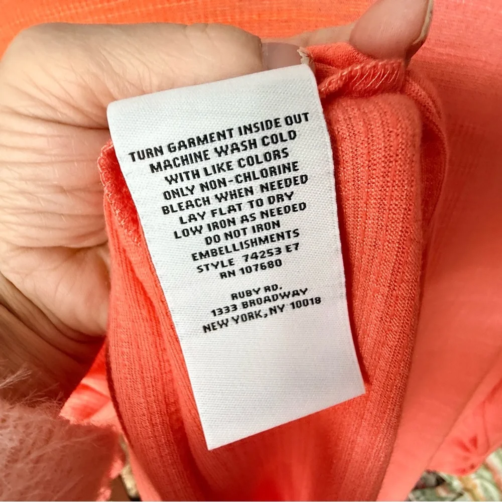 Ruby Rd. Orange Embroidered Tunic, NWT, 2X - Picture 7 of 7